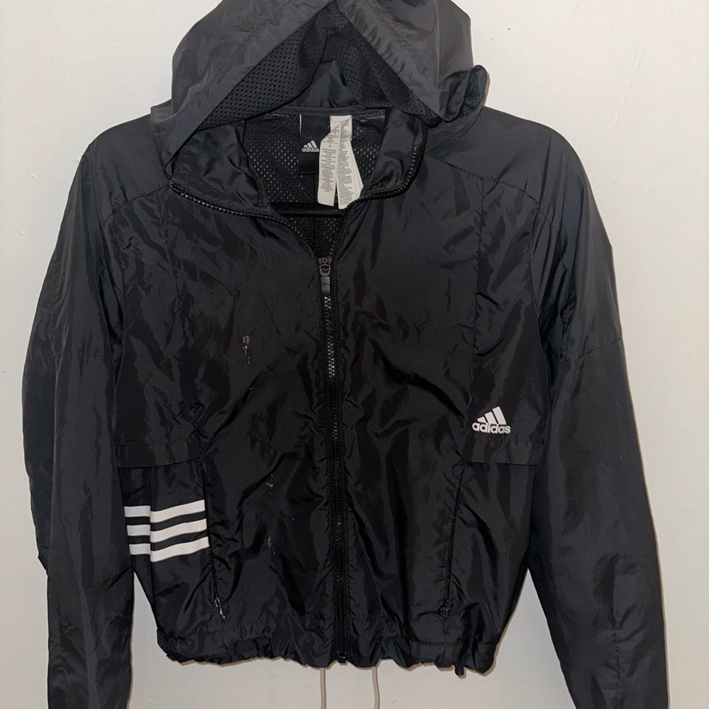 Adidas Black Windbreaker Jacket